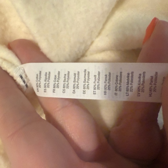 Cream Smiley Face Hoodie Unisex Medium - Picture 5 of 9